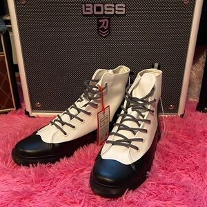 Hunter x Target high top black and white canvas sneakers size 13M 15W NWT